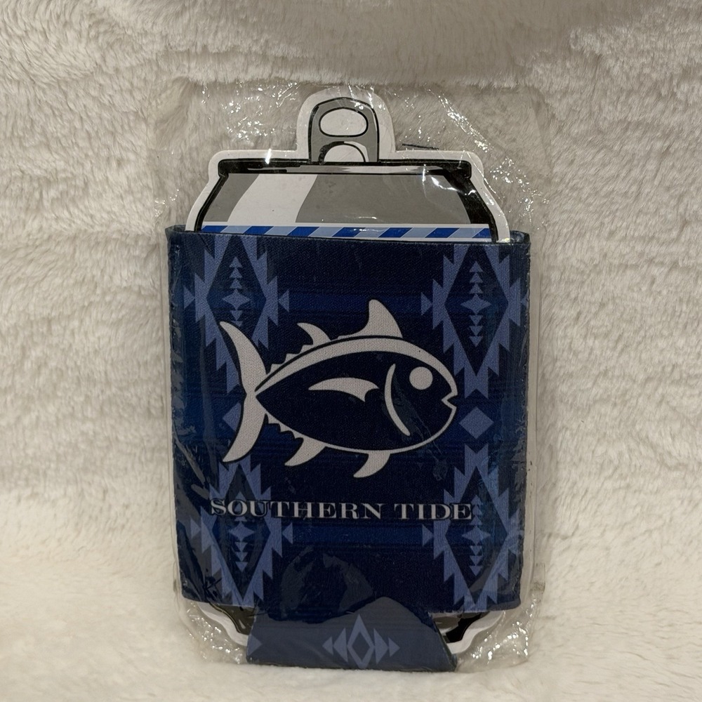 Southern Tide Skipjack Whispering Pines Can Caddie Koozie Seven Seas Blue NEW